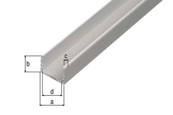 U-Profil selbstklemmend silber eloxiert