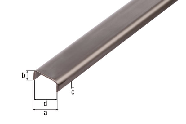 U-Profil V2A Edelstahl / Edelstahlprofil rostfrei